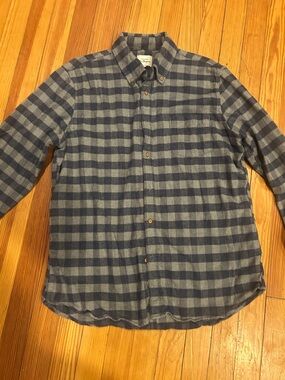 Ben Sherman Blue and Gray Plaid Button-Down Shirt